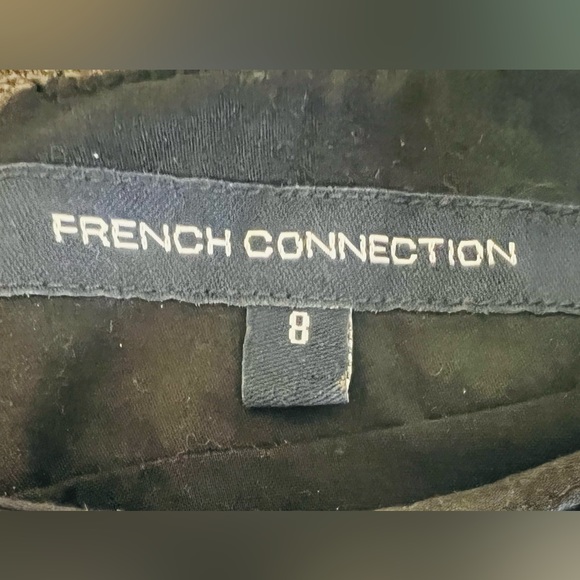 Vintage French Connection rare glam heavily beaded silver black top women’s sz 4 - Picture 4 of 8